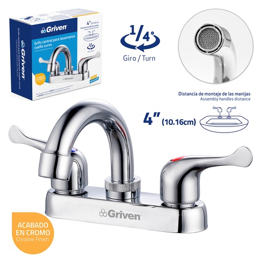 [4-570] LLAVE LAVAMANO DOBLE METALICA GRIVEN 4-570