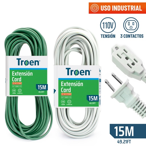 [4-621] EXTENSION ELECTRICA 2x16 15MTS TROEN 4-621