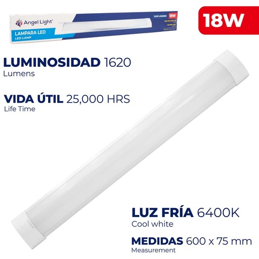 [4-655] LAMPARA LED 18W 600x75mm ANGEL LIGHT 85-265V 4-655