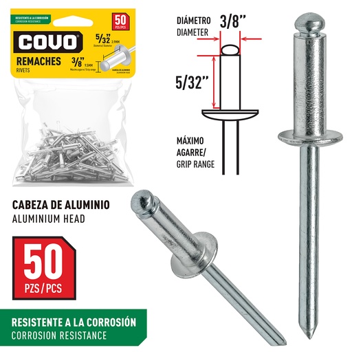 [4-672] REMACHE 5/32 x 3/8 x 50 UNID COVO 4-672