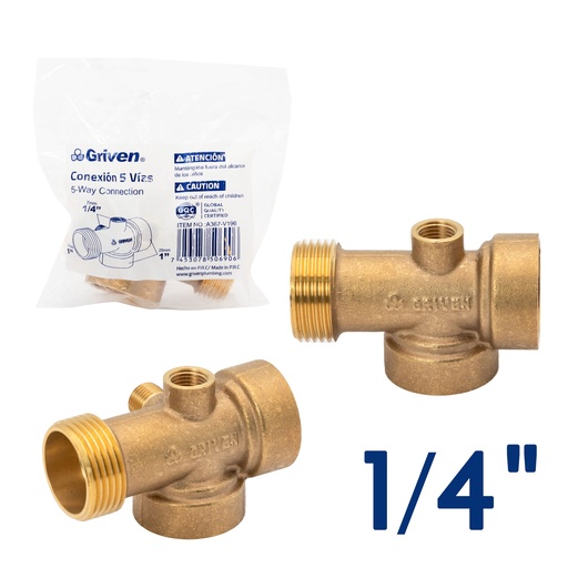 [4-693] CONEXION 5 VIAS BRONCE GRIVEN 4-693