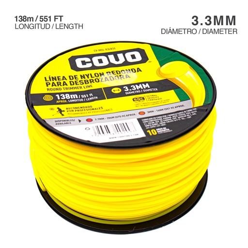 [4-734] NYLON DESMAL REDONDO 3.3MM x 138MTS COVO 4-734