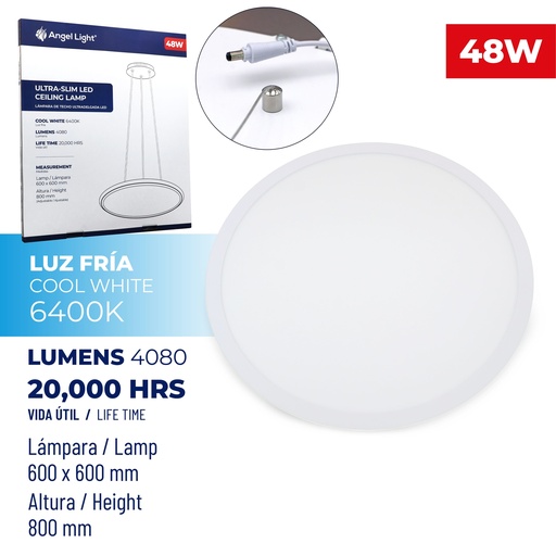 [4-755] PANEL LED DE TECHO 48W BLANCO 85-265V 4-755