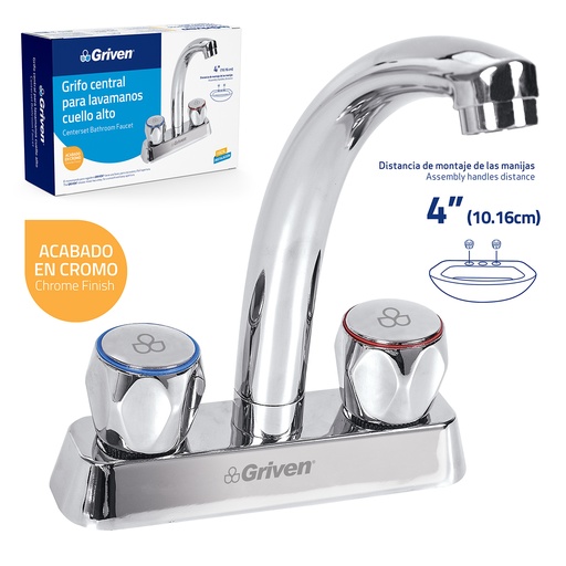 [4-772] LLAVE LAVAMANO DOBLE METALICA GRIVEN 4-772