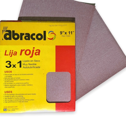 [0-385] LIJA ROJA GRANO 240 ABRACOL 0-385