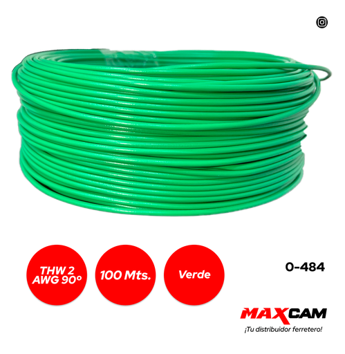 [0-484] CABLE THHW 2 AWG 90° VERDE 100 MTS ICONEL 0-484