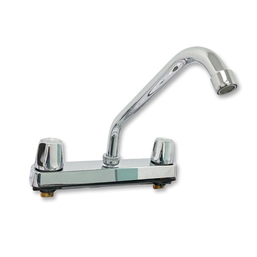[0-555] LLAVE FREGADERO DOBLE 8" PLAST/CROM GRI-17 FERMETAL 0-555