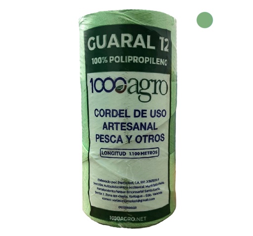 [0-565] GUARAL N 12 VERDE LIMON 1100MTS x UNID 1000AGRO 0-565