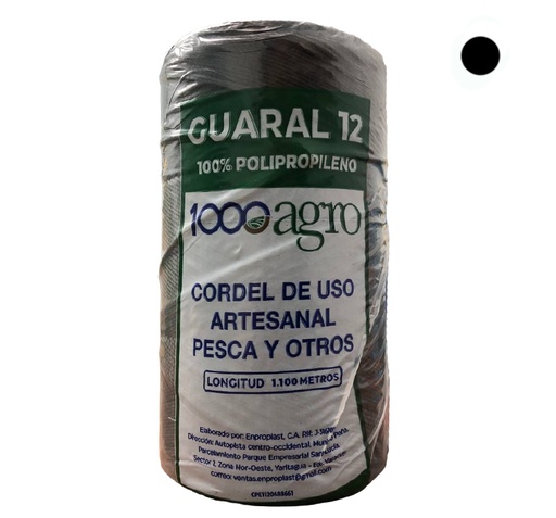 [0-566] GUARAL N 12 NEGRO 1100MTS x UNID 1000AGRO 0-566