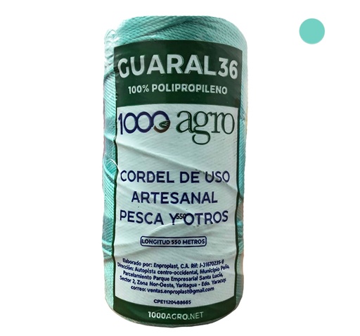 [0-567] GUARAL N 36 TURQUESA 550 MTS x UNID 1000AGRO 0-567