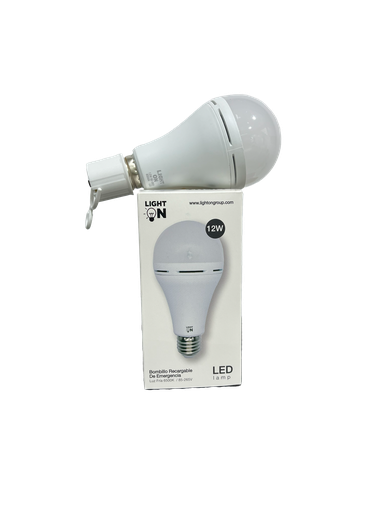 [0-653] BOMBILLO RECARGABLE 12W LIGHT ON 0-653