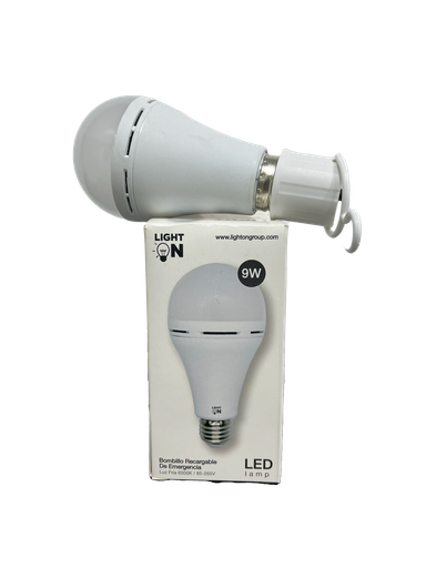 [0-654] BOMBILLO RECARGABLE 9W LIGHT ON 0-654
