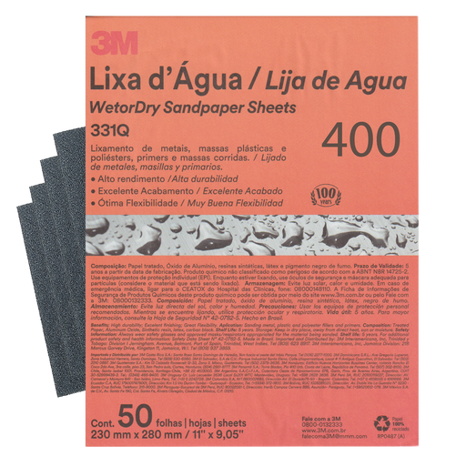 [0-683] LIJA GRANO 400 3M (BRASIL) 0-683