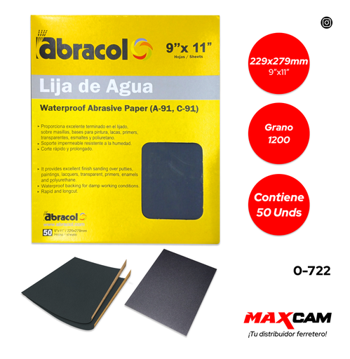 [0-722] LIJA GRANO 1200 ABRACOL 0-722