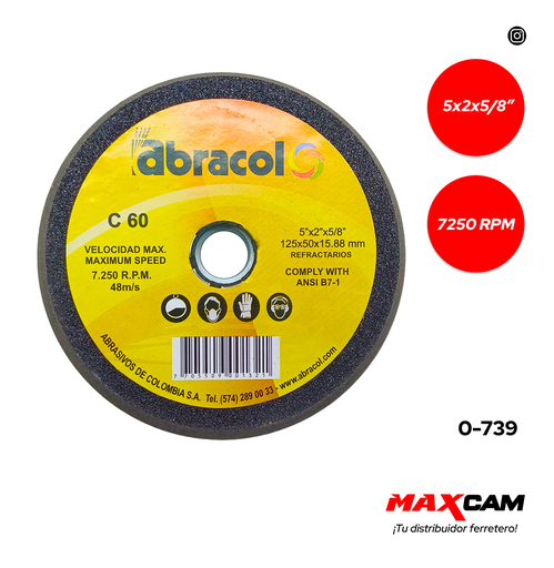 [0-739] PIEDRA COPA C-60 5x2x5/8" ABRACOL 0-739
