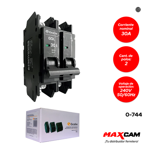 [0-744] BREAKER EMPOTRAR GQL 2x30 EXCELINE 0-744