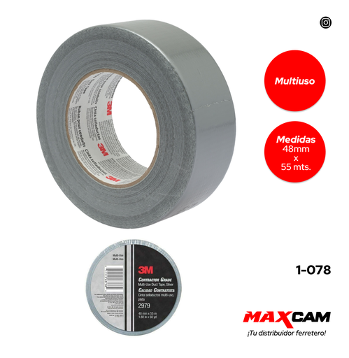 [1-078] TIRRO PLOMO MULTIUSO 2" x 55 MTS 3M 1-078