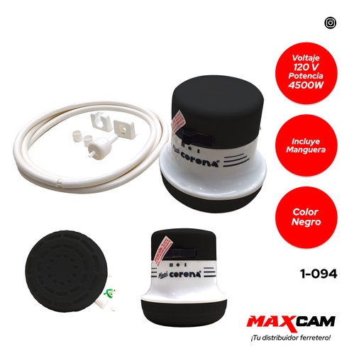 [1-094] DUCHA CALENTADOR NEGRO C/MANGUE MAXI CORONA 1-094