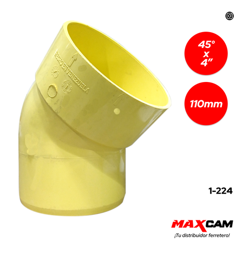 [1-224] CODO AN 45° x 110MM FITCO 4" 1-224