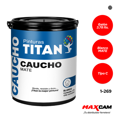 [1-269] PINTURA CAUCHO BLANCA x GALON TIPO C TITAN 1-269