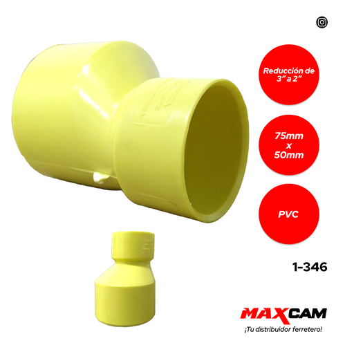 [1-346] REDUCCION AN 75MM x 50MM TUBRICA 3" A 2" 1-346