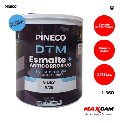 [1-360] PINTURA ESMALTE ACRILICO BLANCO MATE x GALON PRESTIGE 1-360