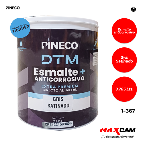 [1-367] PINTURA ESMALTE ACRILICO GRIS SATIN x GAL PRESTIGE 1-367