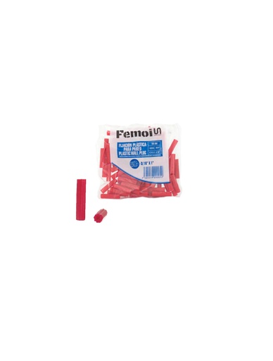 [1-424] RAMPLUG ROJO 3/16 x 100 UNID FEMOI 1-424