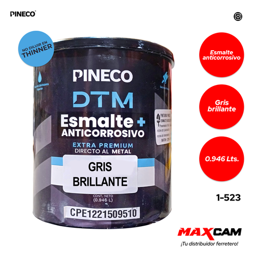 [1-523] PINTURA ESMALTE ACRILICO GRIS BRI x 1/4 PRESTIGE 1-523