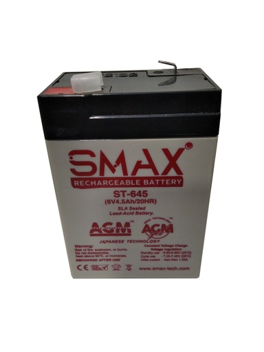 [1-644] BATERIA AGM 6V 4.5AH 20HR SMAX 1-644