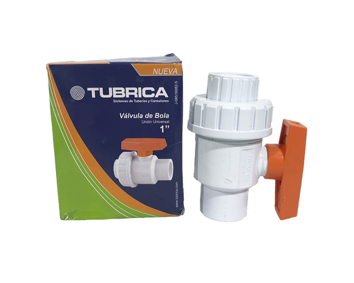 [1-684] LLAVE DE BOLA C/UNION PVC ROSCA 1" TUBRICA 1-684