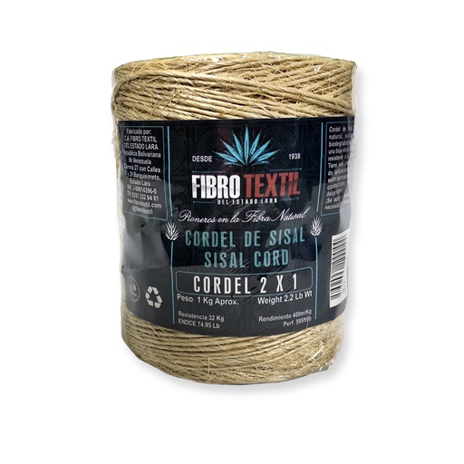 [1-758] CORDEL SISAL 2x1 x 1 KG FIBRO TEXTIL 1-758