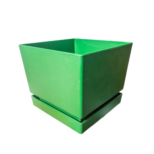 [1-828] MATERO C/PLATO CUAD TEX L15 VERDE 1-828