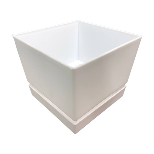 [1-848] MATERO C/PLATO CUAD TEX L18 BLANCO 1-848