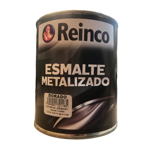 [1-878] PINTURA ESMALTE METALIZADO DORADO x 1/4 REINCO 1-878