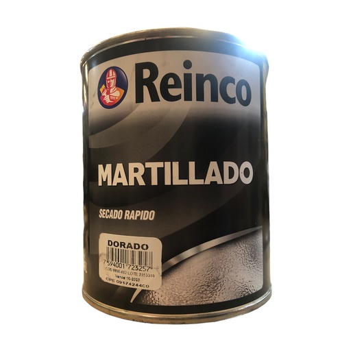 [1-885] PINTURA ESMALTE MARTILLADO DORADO x 1/4 REINCO 1-885