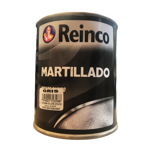 [1-887] PINTURA ESMALTE MARTILLADO GRIS x 1/4 REINCO 1-887