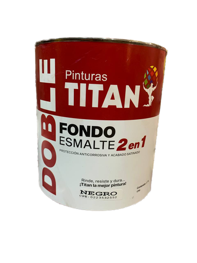 [1-958] FONDO ESMALTE NEGRO 2 EN 1 x GALON TITAN 1-958