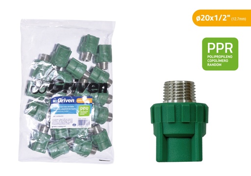 [9-247] ADAPTADOR PPR 12,7MM x 1/2" C/MR MET GRIVEN 9-247