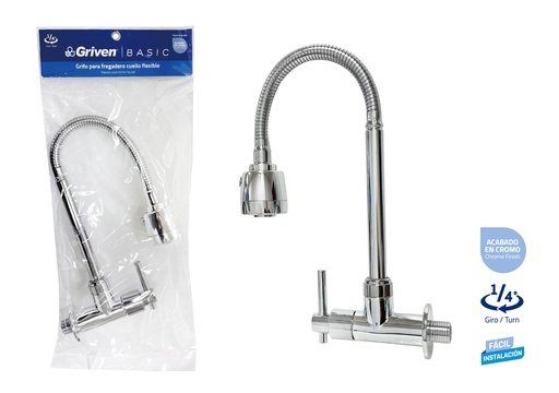 [9-260] LLAVE FREGADERO INDIVID FLEX PARED GRIVEN BASIC 9-260