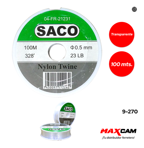[9-270] NYLON DE PESCAR 0.5MM/100M SACO 9-270