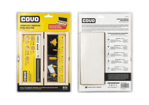 [9-291] SET FRESAS P/ENRUTADOR x 5 PCS COVO 9-291