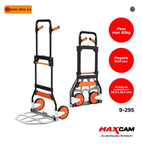 [9-295] CARRUCHA PORTATIL PLEGABLE 80KG DIESEL TOOLS 9-295