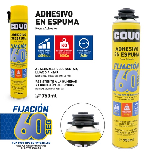 [9-316] ADHESIVO EN ESPUMA x 750ML COVO 9-316