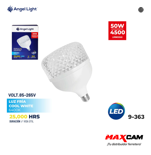 [9-363] BOMBILLO LED 50W DIAMANTADO ANGEL L 9-363