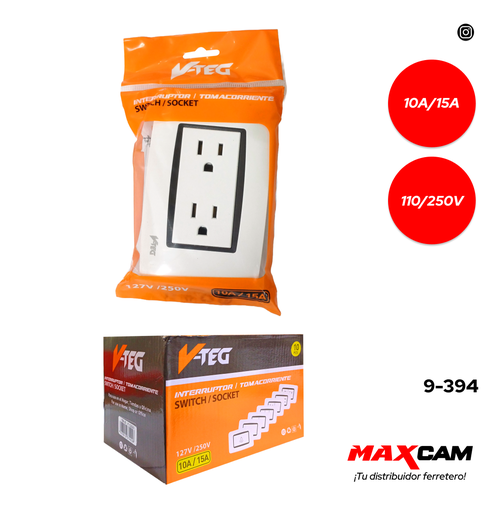 [9-394] TOMA DOBLE C/TIERRA BLANCO V-TEG 9-394