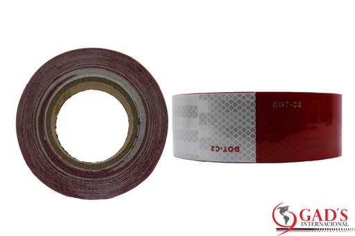 [9-417] CINTA REFLECTIVA ROJO/BLANCO x 25 MTS 9-417