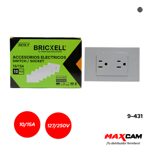 [9-431] TOMA DOBLE C/TIERRA BLANCO BRICKELL 9-431