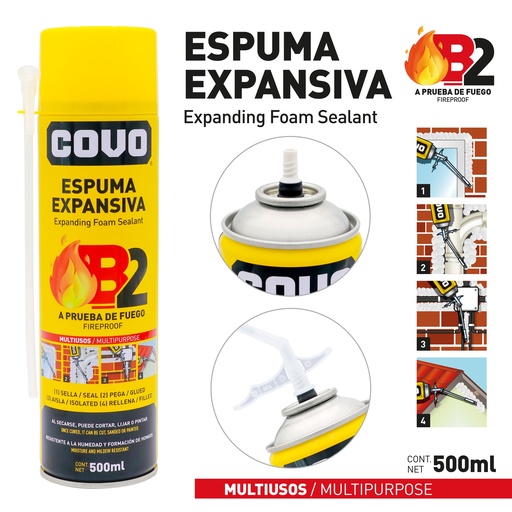 [9-468] ESPUMA EXPANSIVA A PRUEBA DE FUEGO x 500ML COVO 9-468