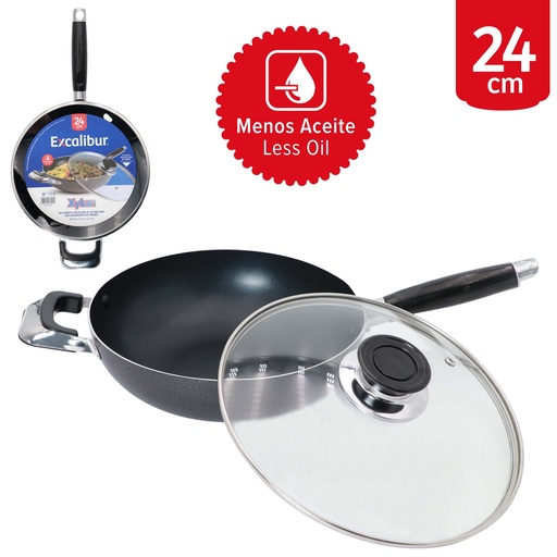 [9-559] SARTEN CON TAPA 24CM EXCALIBUR 9-559